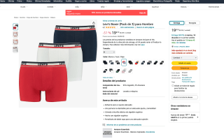 Pack de 3 Levi's Boxer Hombre por solo 19,65€