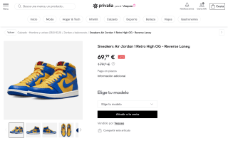 Zapatillas Nike Air Jordan 1 Retro High OG Reverse Laney por 69,99€