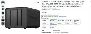 TERRAMASTER F4-424 NAS Storage 4Bay - N95 Quad-Core CPU, 8GB DDR5 RAM