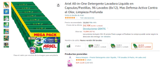 Pack 96 Ariel All-in-One Detergente Lavadora por 22,90€