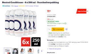 6 x 250 ml Neutral 0% Conditioner voor €7,54 bij Bol