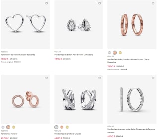 Pandora pendientes desde solo 14€ hasta 50% descuento