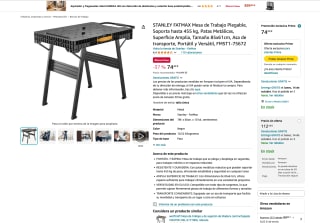Mesa STANLEY FATMAX de Trabajo Plegable hasta 455 kg por solo 74,40€