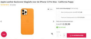 Apple Leather Backcover MagSafe hoesje iPhone 12 Max voor €29,99