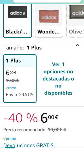 Adidas Cartera Unisex Adulto por 6€.