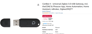 Phoscon ConBee II Zigbee 3.0 USB gateway voor €20,48 bij Amazon