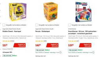 De 2e halve prijs op spellen bij Bol