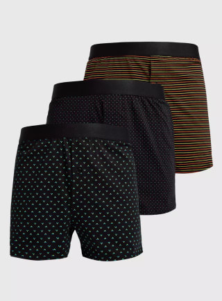 Grab 3 packs of black and neon printed jersey boxers for £7 at Argos