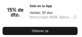 Cupón 15% Descuento todas las Tabletas (solo en la App) Xiaomi