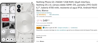 Nothing Phone (2) 12GB/256GB voor €519 bij Amazon.es