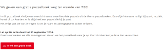 Gratis denksport puzzelboekje aan te vragen