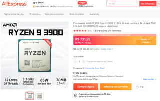 Processador da AMD, modelo R9 3900 Ryzen 9 3900 de 3,1 GHz - R$ 731,76