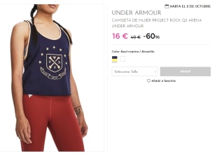 Camiseta sin mangas de Mujer Under Armour Pjt Rck Q3 Arena por 16€