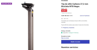 Tija de sillín Carbono 27,2 mm Bicicleta MTB por 34,99€