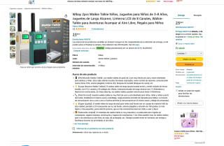 Wikay 2pcs Walkie Talkie Niños por solo 11,99€