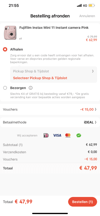 Instax mini 11 korting via Ochama (korting ook voor andere producten te gebruiken)