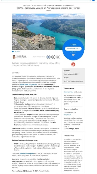 Crucero Fiordos en Primavera-Verano desde 1399€.