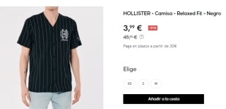 Camisa para Hombre Hollister Relaxed Fit por 3.99€
