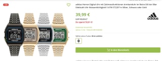 ADIDAS ORIGINALS Digitaal horloge voor €39,99 bij Outlet46