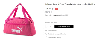 Bolsa de deporte Puma Phase Sports por 11.99€
