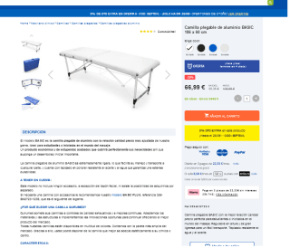 Camilla plegable de aluminio 86 x 60 cm por 62,56€