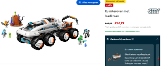 Lego City Ruimterover met laadkraan (60432) voor €41,99 bij Lego