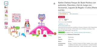 Barbie Chelsea Parque de Skate Muñeca con patinetes, Mascotas y Set de Juego por 18,60€