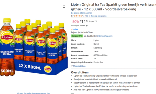 Lipton Original sparkling ice tea tray voor €11,32 bij Amazon