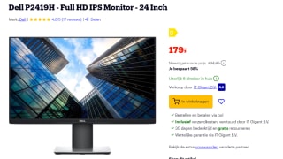 Dell P2419H - Full HD IPS Monitor - 24 Inch voor €179 bij Bol