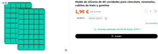 Molde de silicona de 40 cavidades por 1.99€