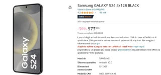 Samsung Galaxy S24 5G - 128GB - Onyx Black voor €573,99 bij Amazon