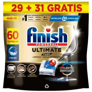 Finish Powerball ULTIMATE PLUS ALL IN 1 x60 Pastillas para Lavavajillas Por 13,90€