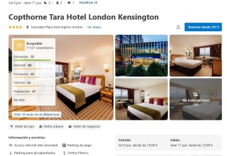 Vuelo Londres y hospedaje Hotel Copthorne Tara London Kensington desde 241€ para dos personas con Lastminute