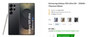 Samsung Galaxy S25 Ultra 5G - 256GB - Titanium Black voor €1.196 bij Phonemarket