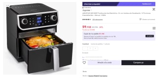 Freidora de Aire Electrónica - 8 L marca Aigostar por 59.15€ (Cuenta Nueva 47.15€)