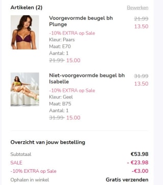 Tot 50% korting in de sale bij Hunkemöller + 10% extra korting voor members