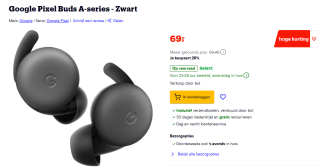 Google Pixel Buds A-series oopdopjes voor €69 bij Bol