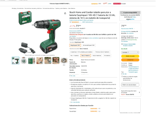 Taladro Bosch 12V 2.0Ah 2 velocidades por 71,30€
