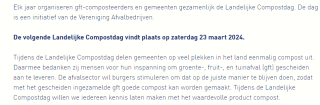 Gratis compost ophalen tijdens de Landelijke Compostdag