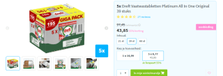 5x 39 stuks Dreft Platinum All In One Vaatwastabletten voor €43,85 bij Plein