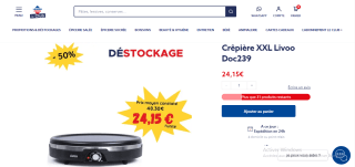 Crêpière XXL Livoo Doc239 à 24,15€