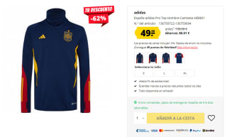 Camiseta España adidas Pro Top Hombre por 49,99€