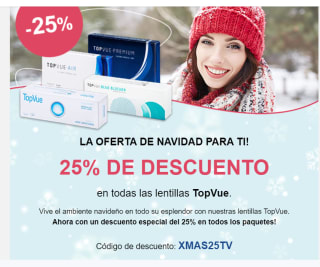 -25% descuento e lentillas TopVue