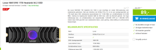 Lexar NM1090 with Heatsink 1TB voor €89 bij Megekko