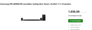 Samsung Cinematic Q-series HW-Q990D voor €1.035,50 bij Twaiko