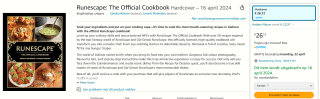 Runescape: The Official Cookbook Hardcover – 16 april 2024 voor €26,12 bij Amazon