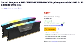 Corsair Vengeance RGB DDR5 2x16GB 6400MHz RAM voor €107,85 bij Bol