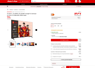 TV LED 65" TCL 65P635 por solo 371,07€