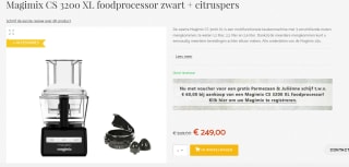 Magimix CS 3200 XL foodprocessor zwart + citruspers en accessoires voor €249 bij Kookwinkel
