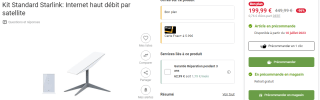 Kit Standard Starlink : Internet haut débit par satellite à 199,99€